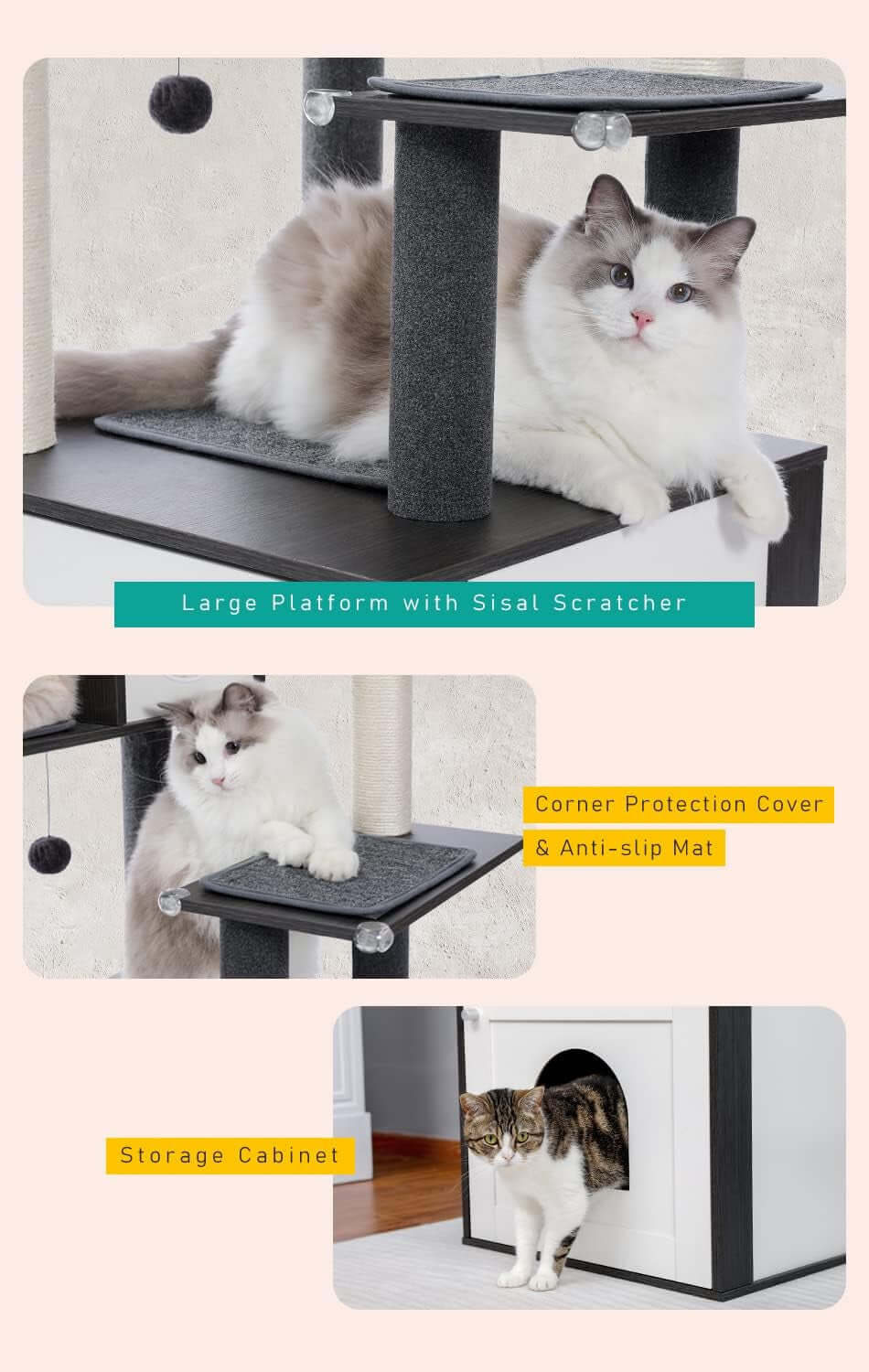 Best Affordable Multi-Cat Tree & Climbing Tower with Scratching Posts - Image 5
